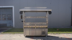 Gastronomic gas grill for skewers, piglet