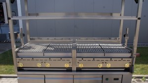 Gastronomic gas grill for skewers, piglet