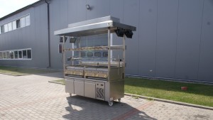 Gastronomic gas grill for skewers, piglet