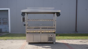 Gastronomic gas grill for skewers, piglet